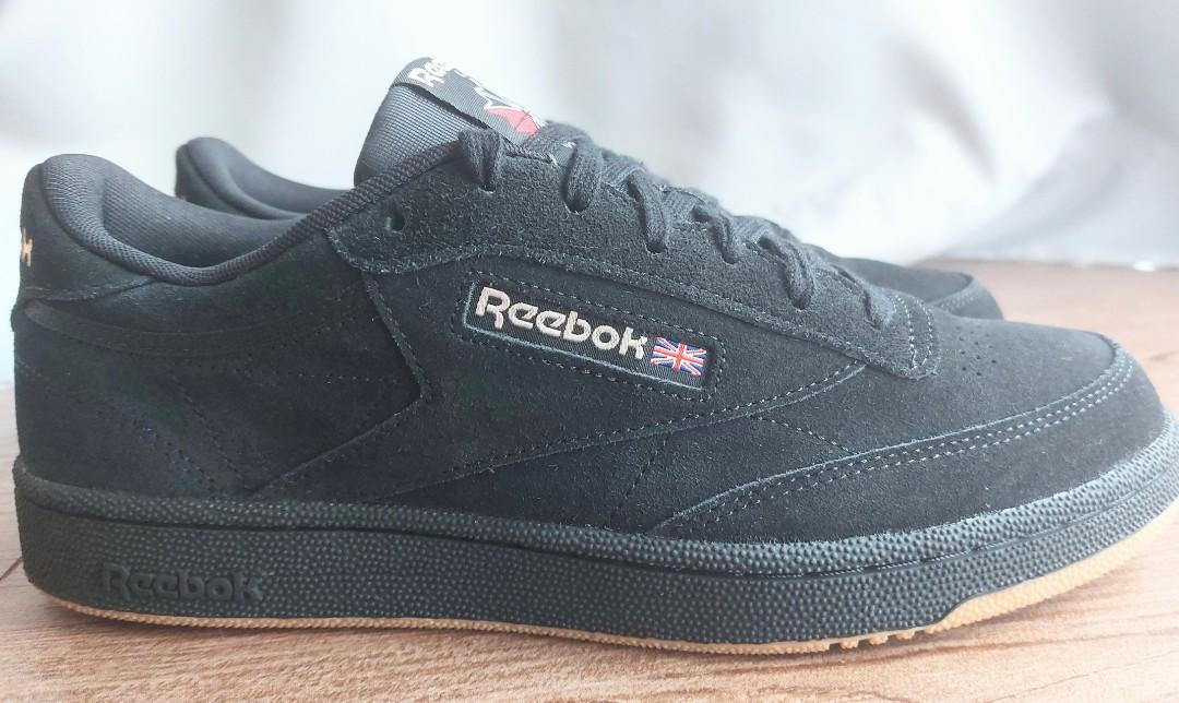 Reebok club c clearance black suede gum