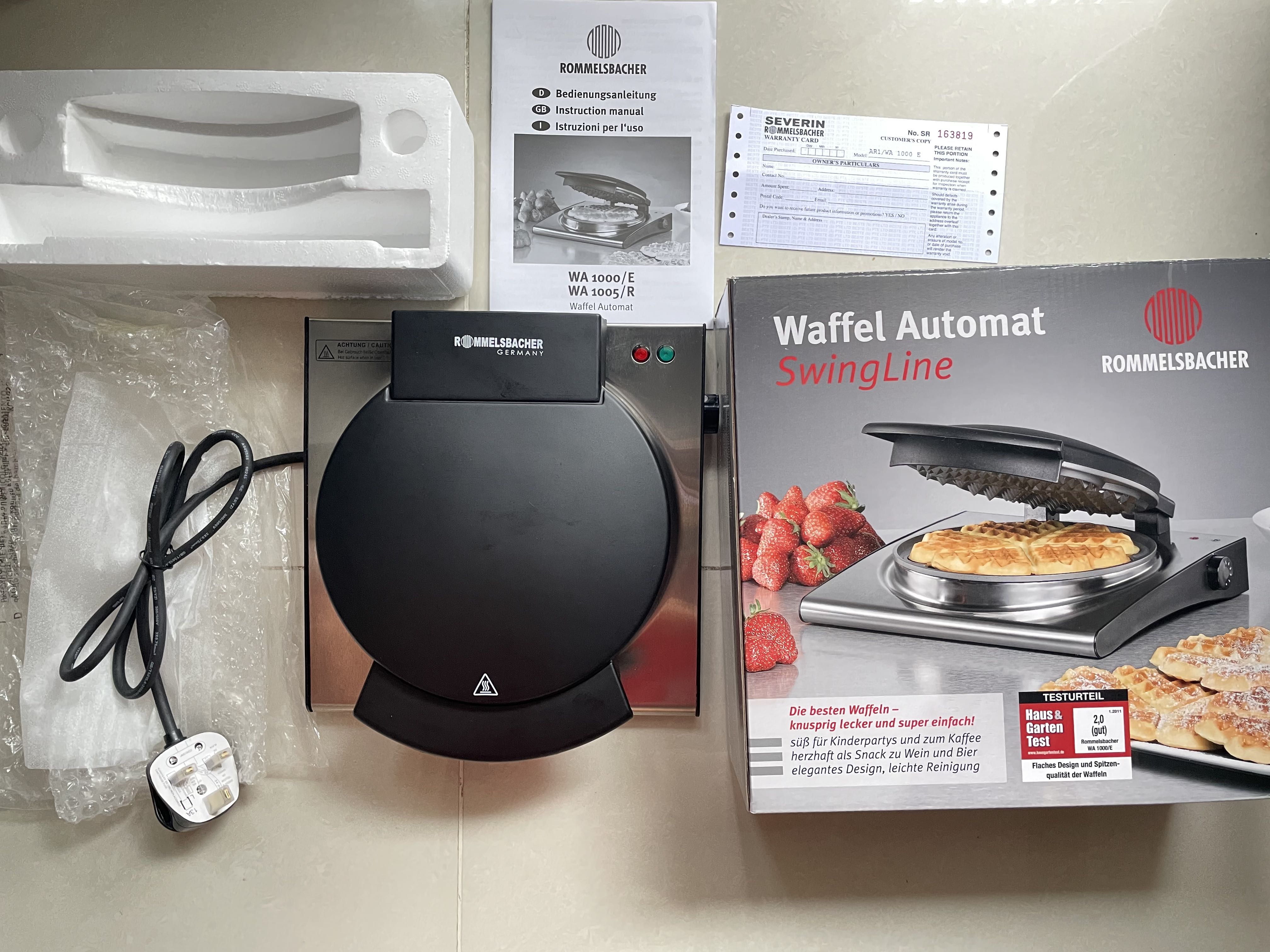Rommelsbacher Waffle Maker, Furniture & Home Living, Kitchenware