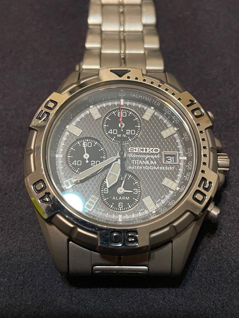 Seiko 7t62-0de0 Chronograph Alarm Date, 名牌, 手錶- Carousell