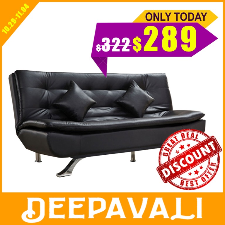 Sofa Bed Black(pvc)&Grey&Brown&Beige Sofa Cod, Furniture & Home Living