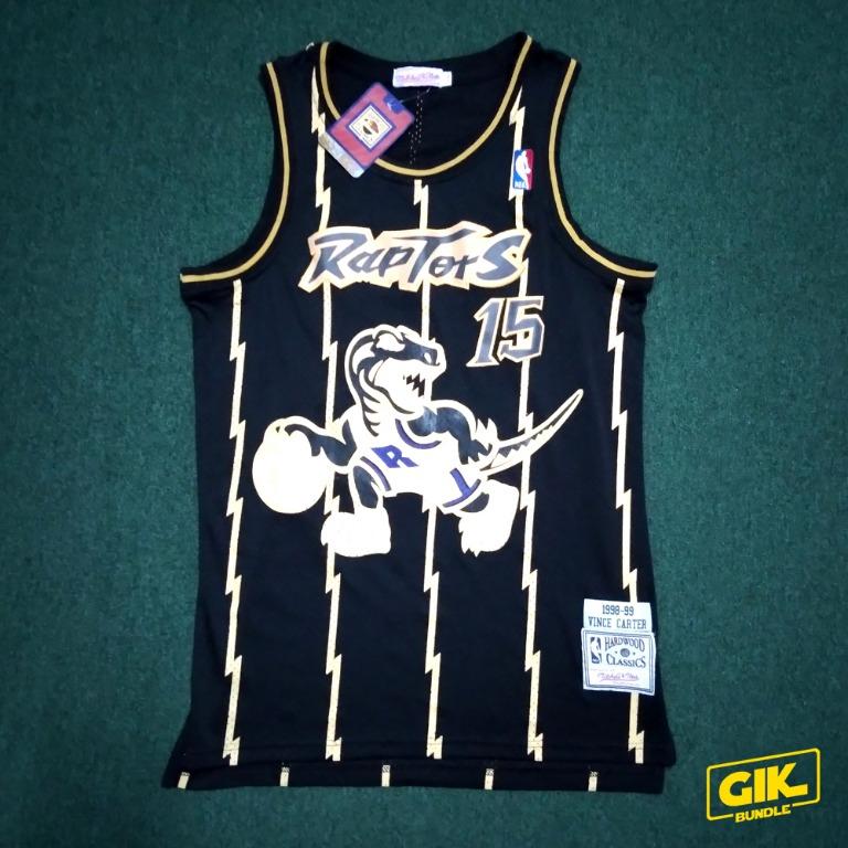 Men 15 Vince Carter Jersey Gold Hardwood Classics Toronto Raptors