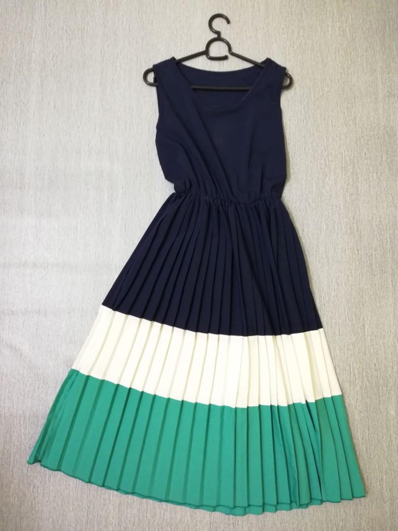 Women Three Colour Layers Long Dress 