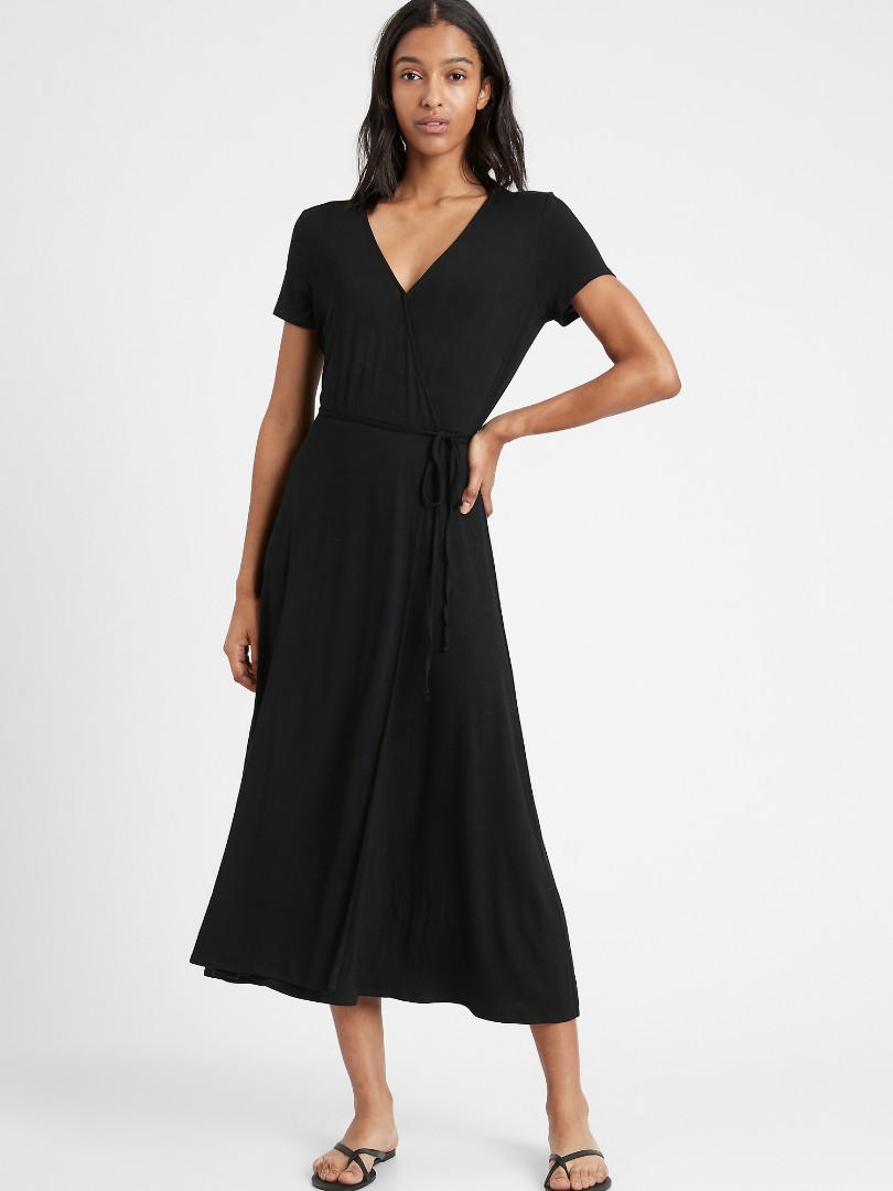 Wrap dress - black, Fesyen Wanita 
