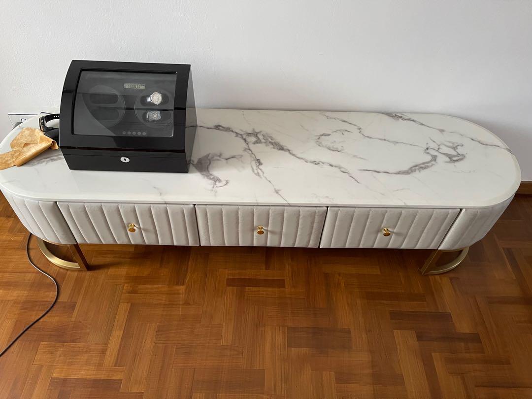 1.8m marble top TV console, Furniture & Home Living, Furniture, TV