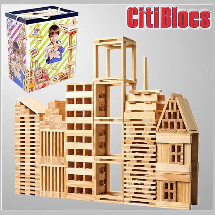 50 300 Pieces CitiBlocs Wooden Building Blocks for Kids STEM Toys for Boys and Girls Birthday Gift