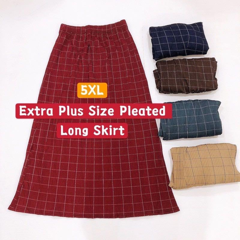 5XL Extra Plus Size Pleated Long Skirt Skirt Labuh Palas A Line Size Besar Skirt Labuh Skirt Palas Women s Fashion Muslimah Fashion Bottoms on Carousell