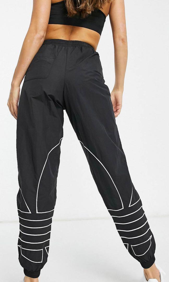 Adidas Originals large trefoil cuffed jogger s in black