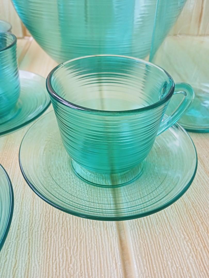 Arcoroc Jardiniere Turquoise Tint Dinner Set 44pcs Plates,Canister,Cups &  Saucers Made in France, Furniture & Home Living, Kitchenware & Tableware,  Dinnerware & Cutlery on Carousell