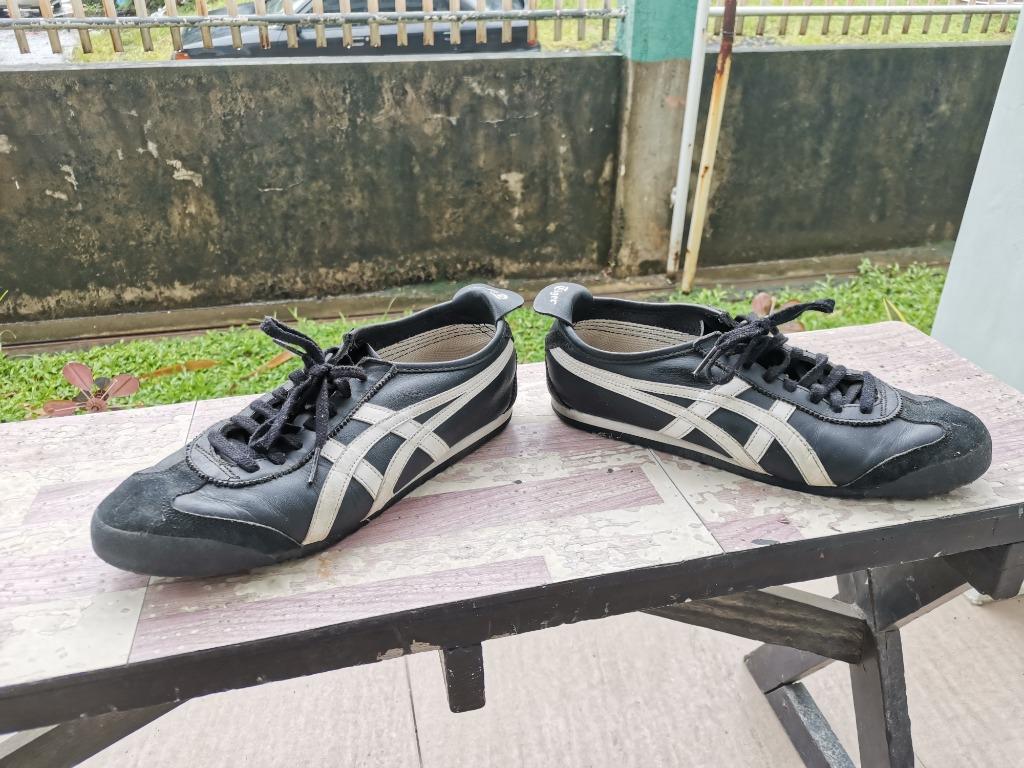 Onitsuka Tiger Black with white stripes, Men's Footwear, Sneakers on Carousell