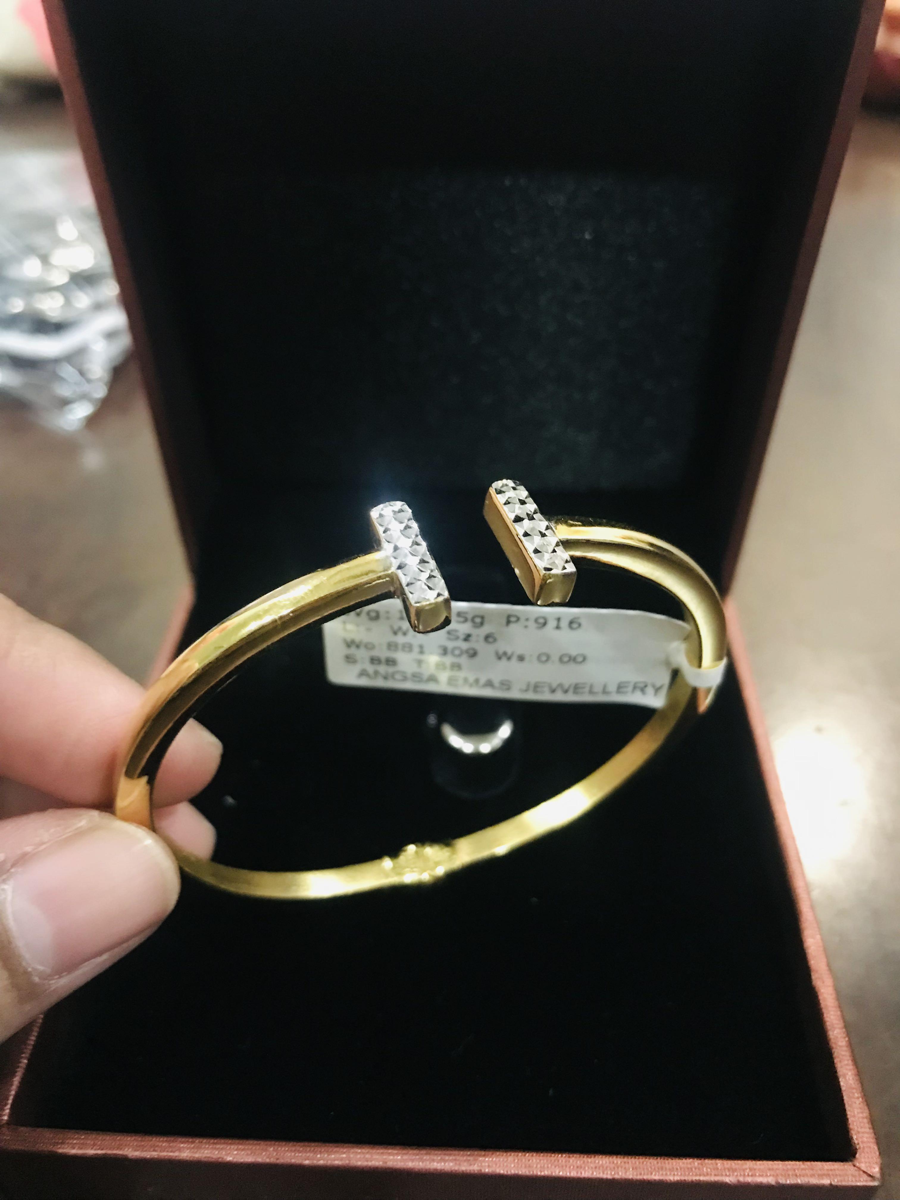 Bangle Tiffany Angsa Emas Women s Fashion Jewelry Organisers