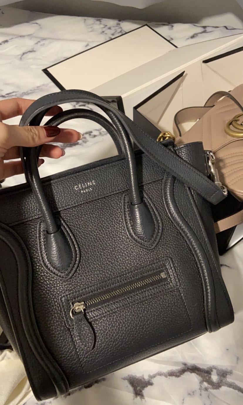 CELINE Nano Luggage Bag - Black, Women's Fashion, Bags & Wallets 