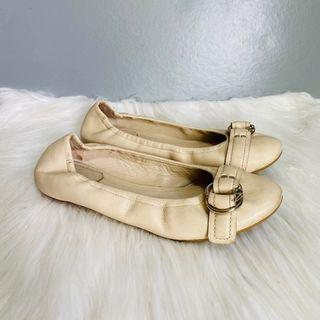 Christian Dior Ivory Leather Ballet Flats