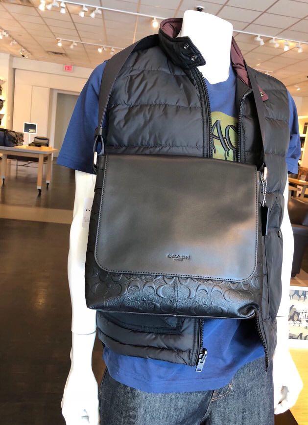 Charles small messenger outlet in signature leather