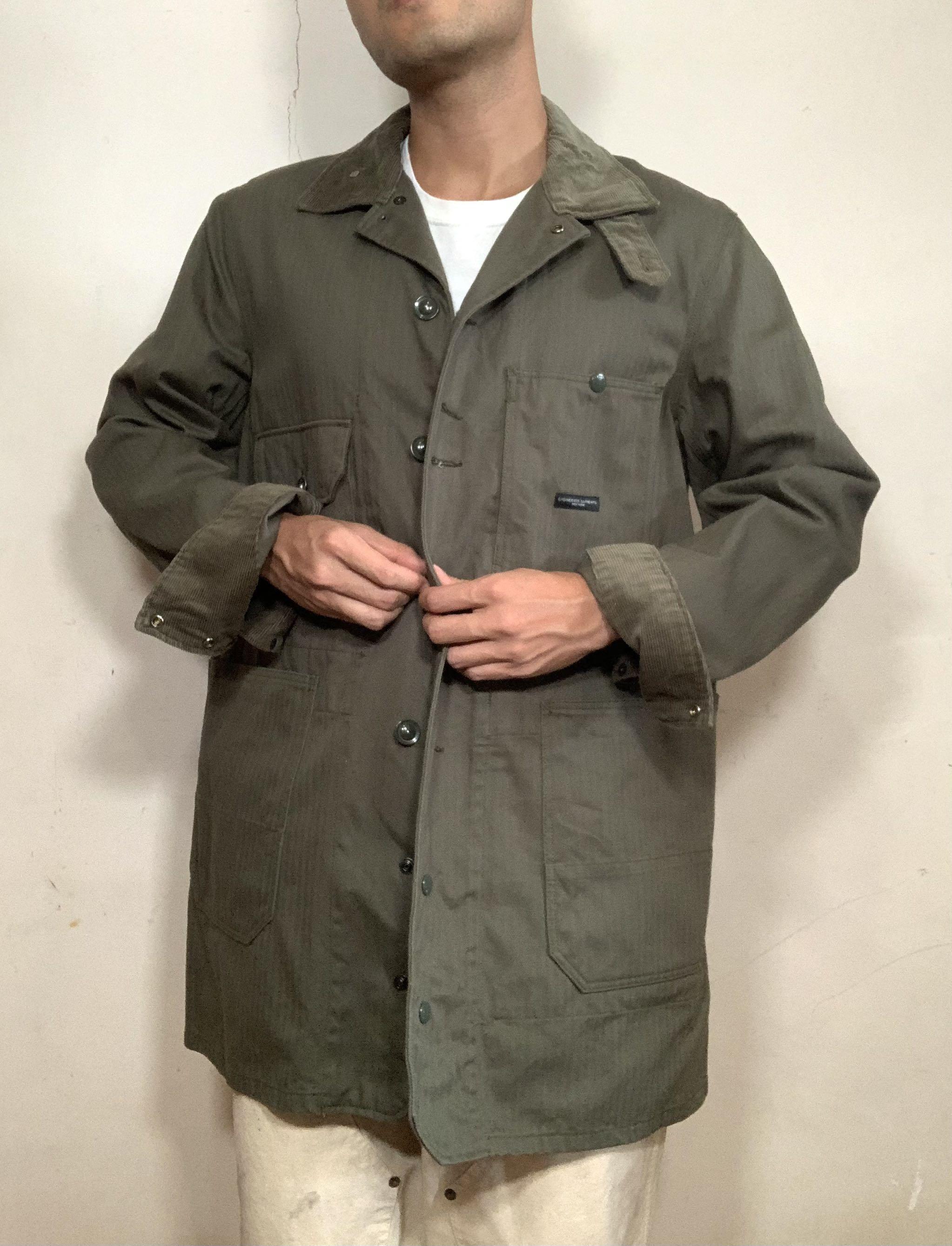 Engineered garments herringbone twill long logger jacket, 男裝