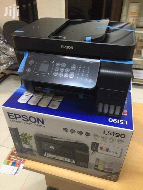 Epson L5190 (Printer For Rent) Colored Multifunction Unit (Category: Printers, Scanners & Copiers) located in Quezon City. Submitted by printer_supplies_provider (Listing ID 1117499488, Image 2). Description: Epson L5190 Wi-Fi All-in-One Ink Tank Printer - Printer - Copier - Scanner - Wi-Fi Ready - Ink Tank Ready - Consumable ink: Epson 003 BCYM, inks has an ultra-high yield of 7,500 for colour and 4,500 pages for black. Offered in: Brandnew Purc