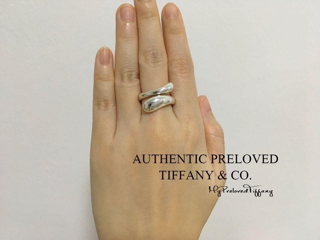 Excellent Authentic Tiffany Co. Elsa Peretti Teardrop Silver Ring 65 off retail 5.25