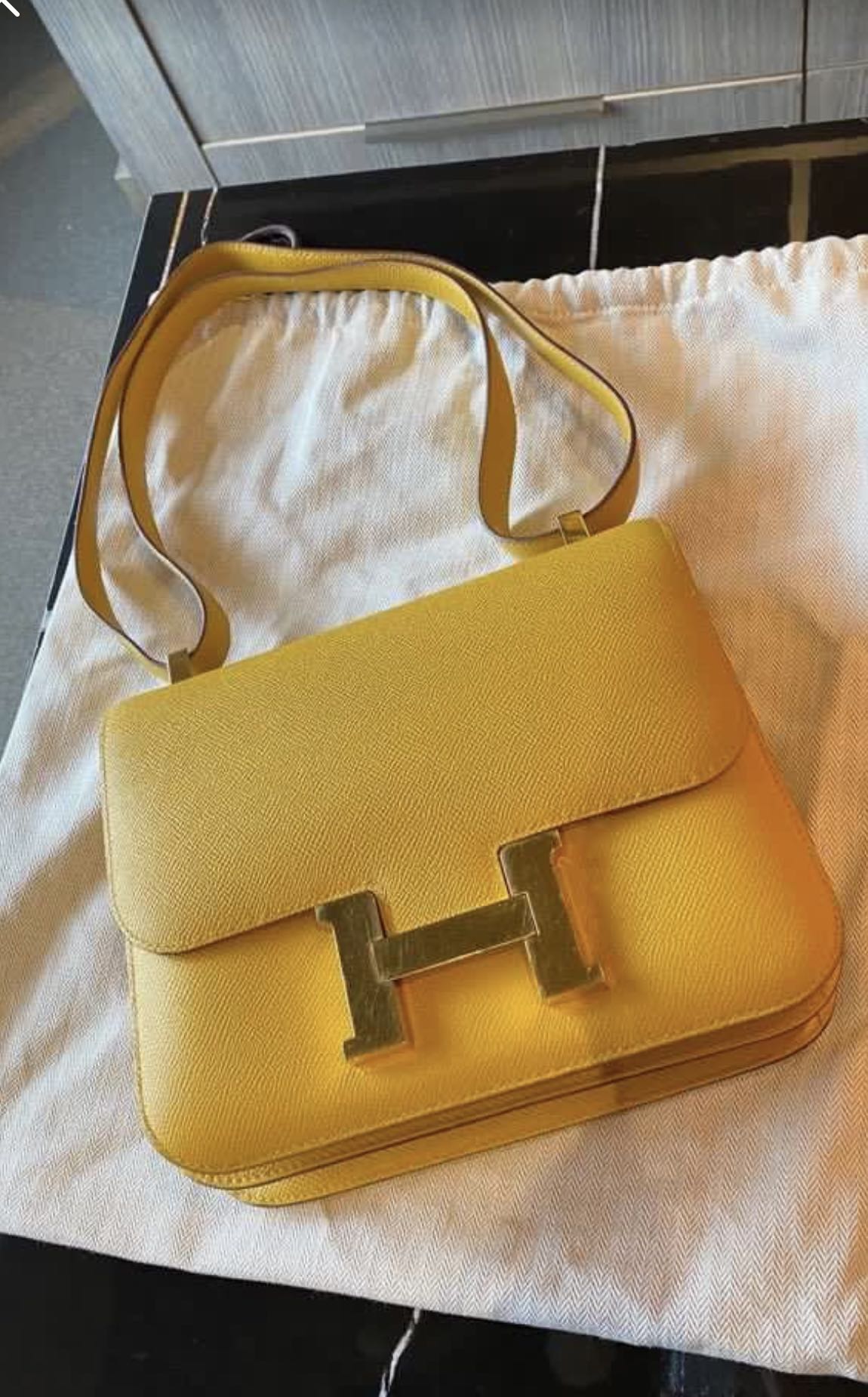 Hermes Constance 24 Amber Yellow Alligator Gold Herm s