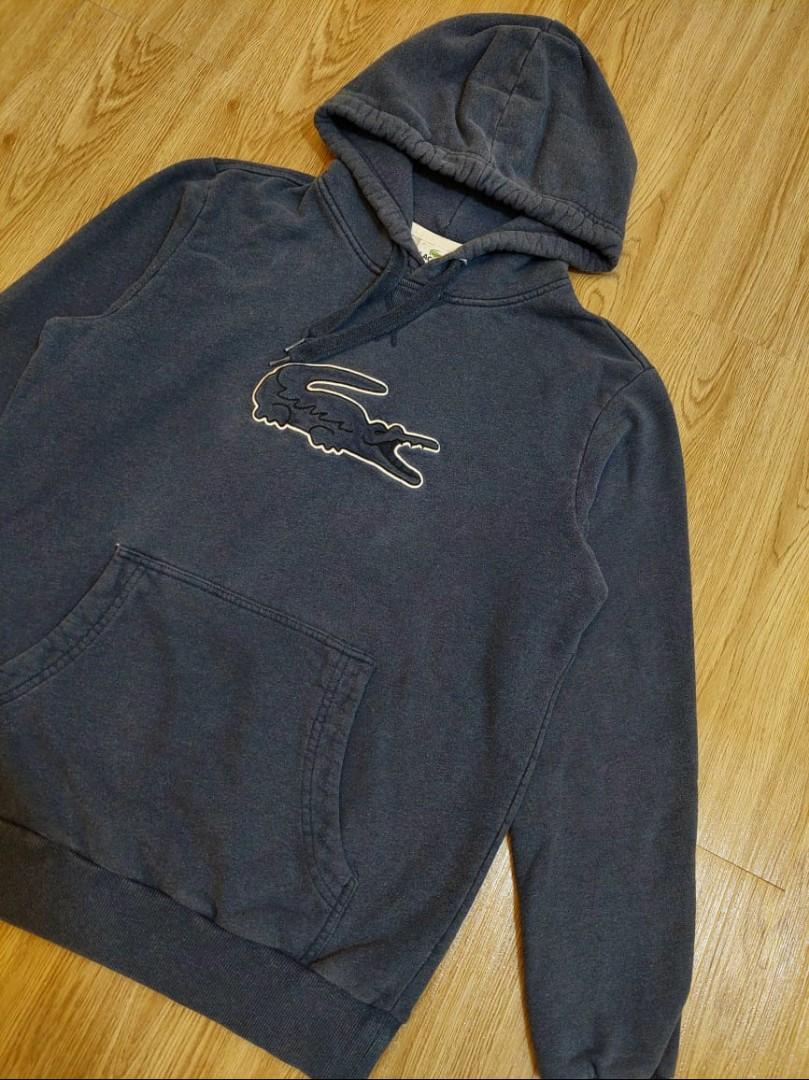 Dark grey lacoste 2025 hoodie
