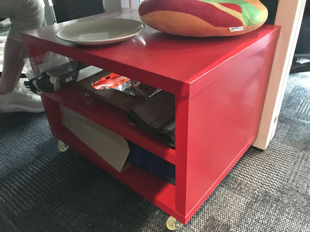 Ikea ODDA bedside table RED, Furniture & Home Living, Furniture, Tables