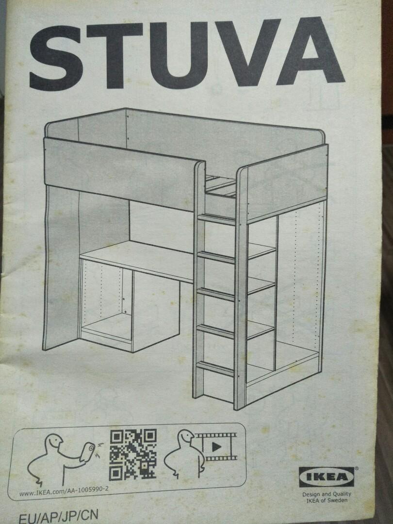 Ikea Stuva Loft Bed with Desk table and Open Shelves