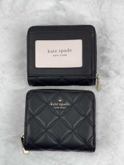 Kate Spade Natalia Small Zip Around Wallet in Black, Luxury, Bags & Wallets  on Carousell