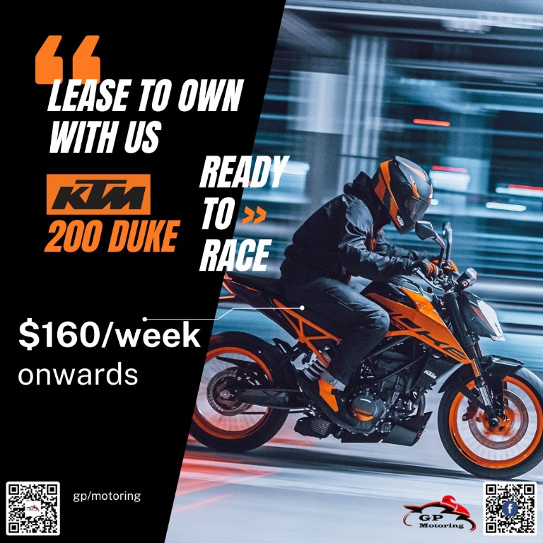 KTM Duke 200 (2021) Lease to Own, Motorcycles, Motorcycle Rental on