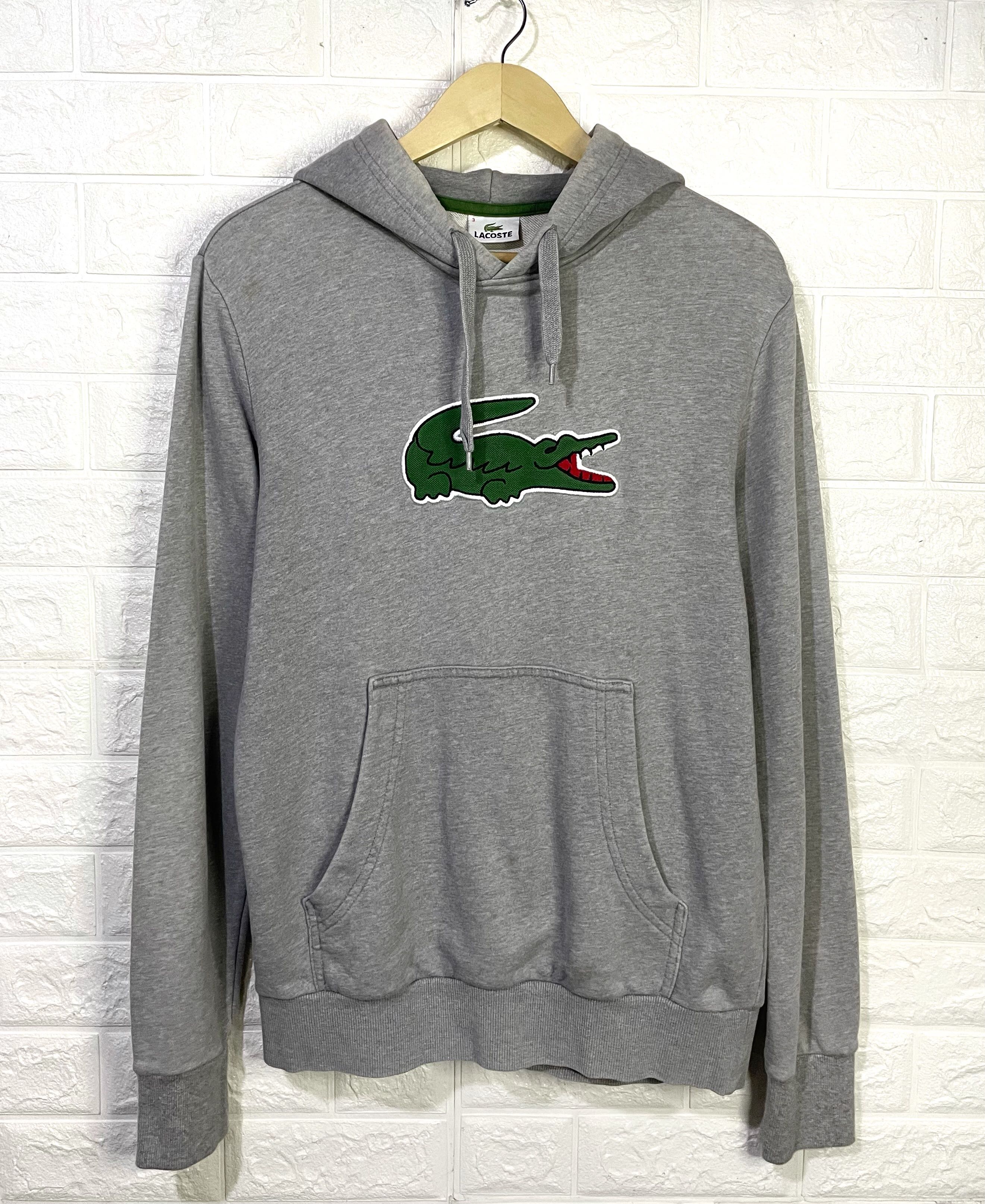 Lacoste hoodie big logo hotsell