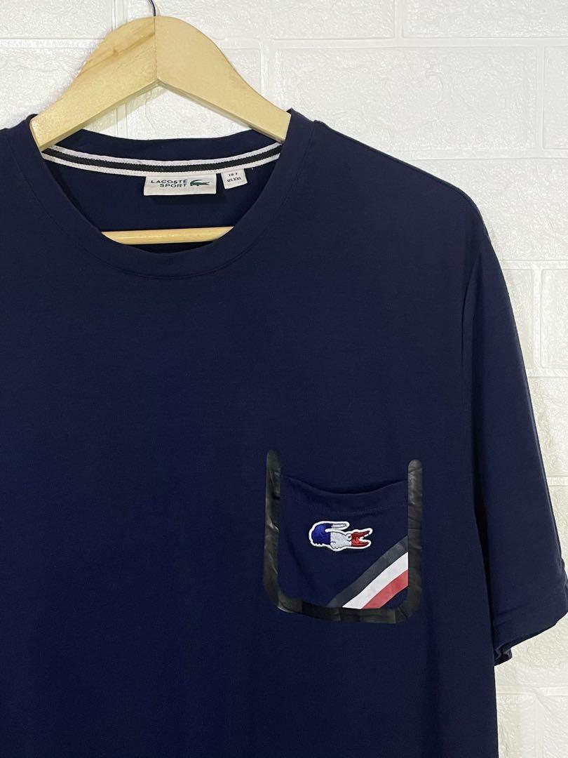 LACOSTE SPORT TRICOLOR LOGO SHIRT Men s Fashion Tops Sets Tshirts Polo Shirts on Carousell