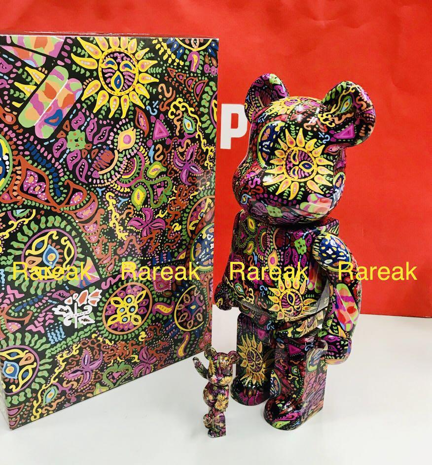 Medicom Bearbrick 2021 Headwax Psychedelic Paisley 400% + 100% be 