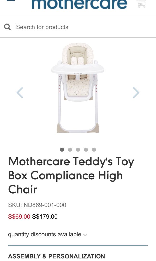 Teddy's toy box highchair assembly store