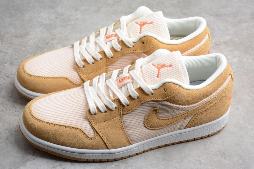 NIKE Air Jordan 1 Low SE Twine Orange Quartz Corduroy Men women shoes Euro  35.5-45, Women's Fashion, Footwear, Sneakers on Carousell