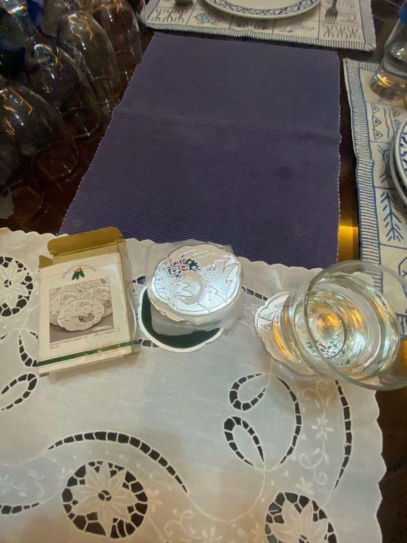 Oneida silver plated holiday coasters (Category: Other Kitchenware & Tableware) located in San Juan City. Submitted by vangie1019 (Listing ID 1117530099, Image 1). Description: holiday swan coasters, Oneida by Wm Rogers, no polishing , in box, 6 pcs.