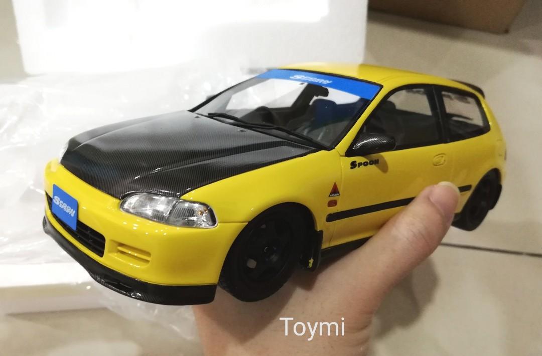 Otto 1 18 Honda Civic Eg6 Spoon Yellow Toys Games Diecast Toy Vehicles On Carousell