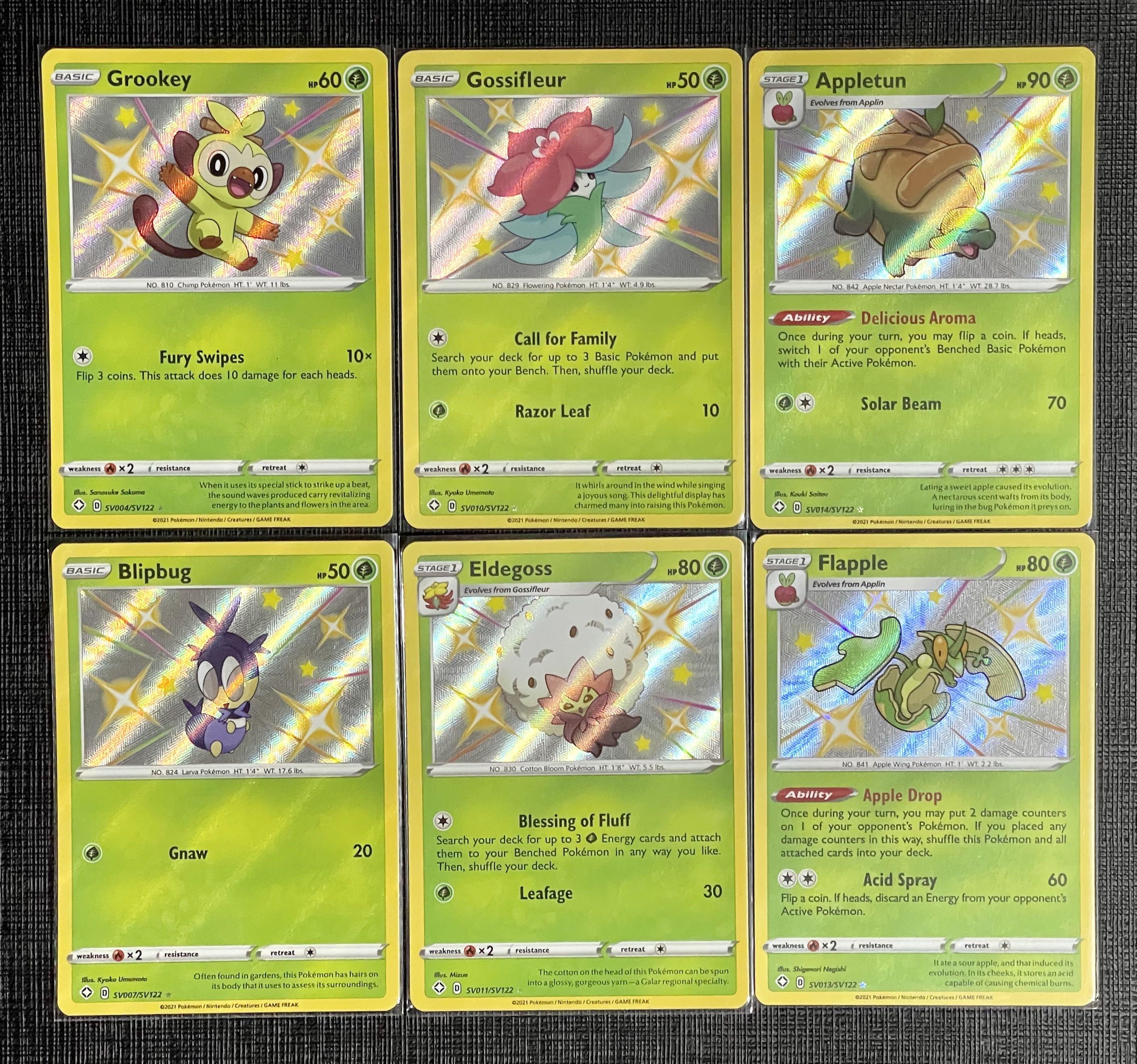 Shiny Grookey SV004/SV122 Gossifleur SV010/SV122 Appletun SV014/SV122 Blipbug SV007/SV122 Eldegoss SV011/SV122 Flapple SV013/SV122 pokemon tcg cards vaults hidden shining fates fate trading card game, Hobbies & Toys, Toys & Games on Carousell Shiny Grookey SV004/SV122 Gossifleur SV010/SV122 Appletun SV014/SV122 Blipbug SV007/SV122 Eldegoss SV011/SV122 Flapple SV013/SV122 pokemon tcg cards vaults hidden shining fates fate trading card game, Hobbies & Toys, Toys & Games on Carousell