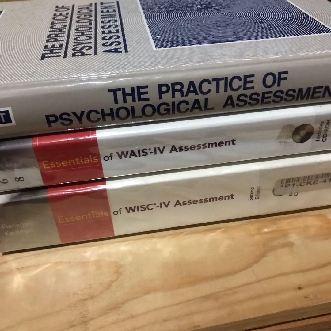 Psychological Assessment Bundle (Category: Textbooks) located in San Fernando. Submitted by ashlesha (Listing ID 1117523802, Image 1). Description: •The Practice of Psychological Assessment •Essentials of WISC-IV Assessment •Essentials of WAIS-IV Assessment.