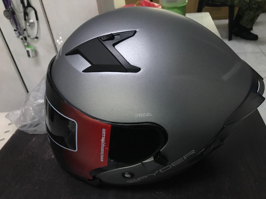 Spyder helmet matte gray top