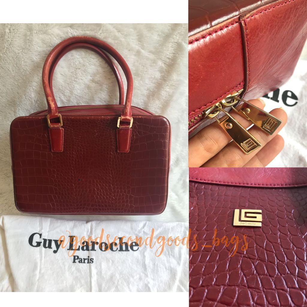Tas hand bag guy laroche paris kulit leather ori croco shoulder