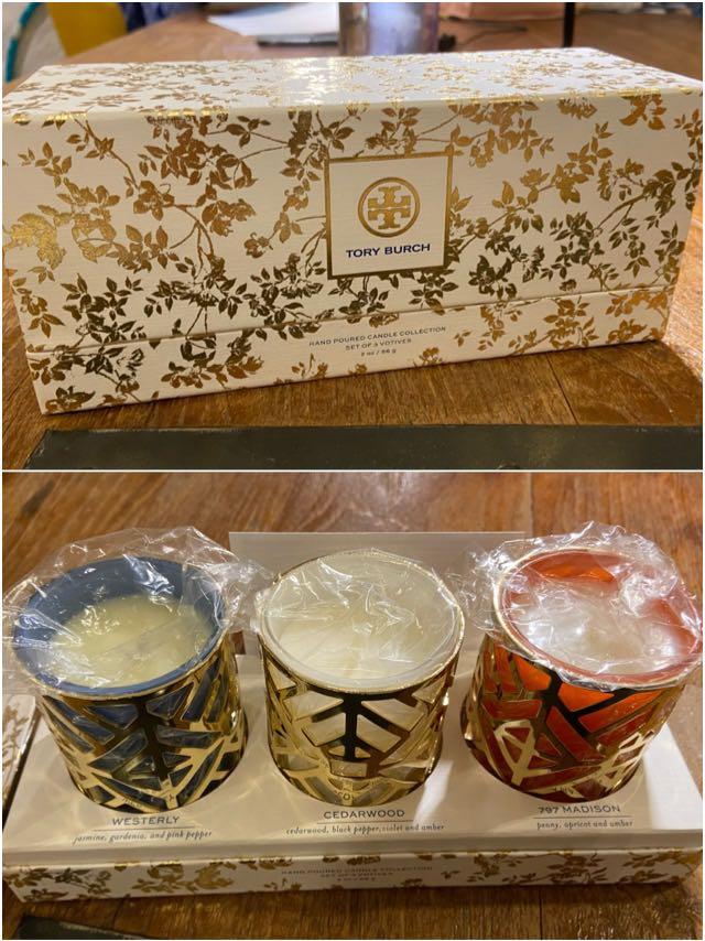 Tory Burch Votive candle gift set, 3-piece, 傢俬＆家居, 家居香薰- Carousell