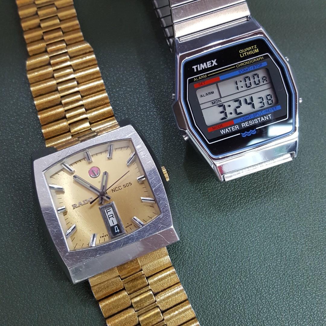 Vintage Gold Plated Rado Digital Timex Watch, Men's Fashion, Watches &  Accessories, Watches on Carousell