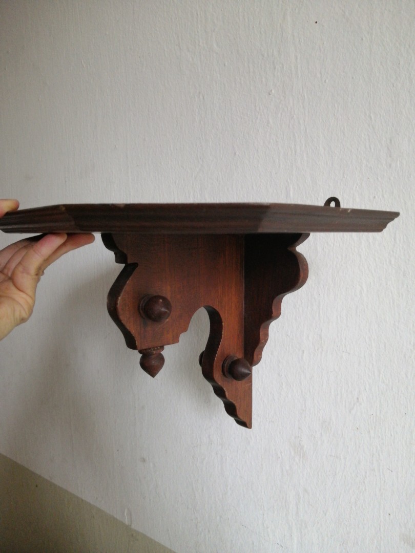 Vintage Wallmounted Solid Wood Shelf, Furniture & Home Living