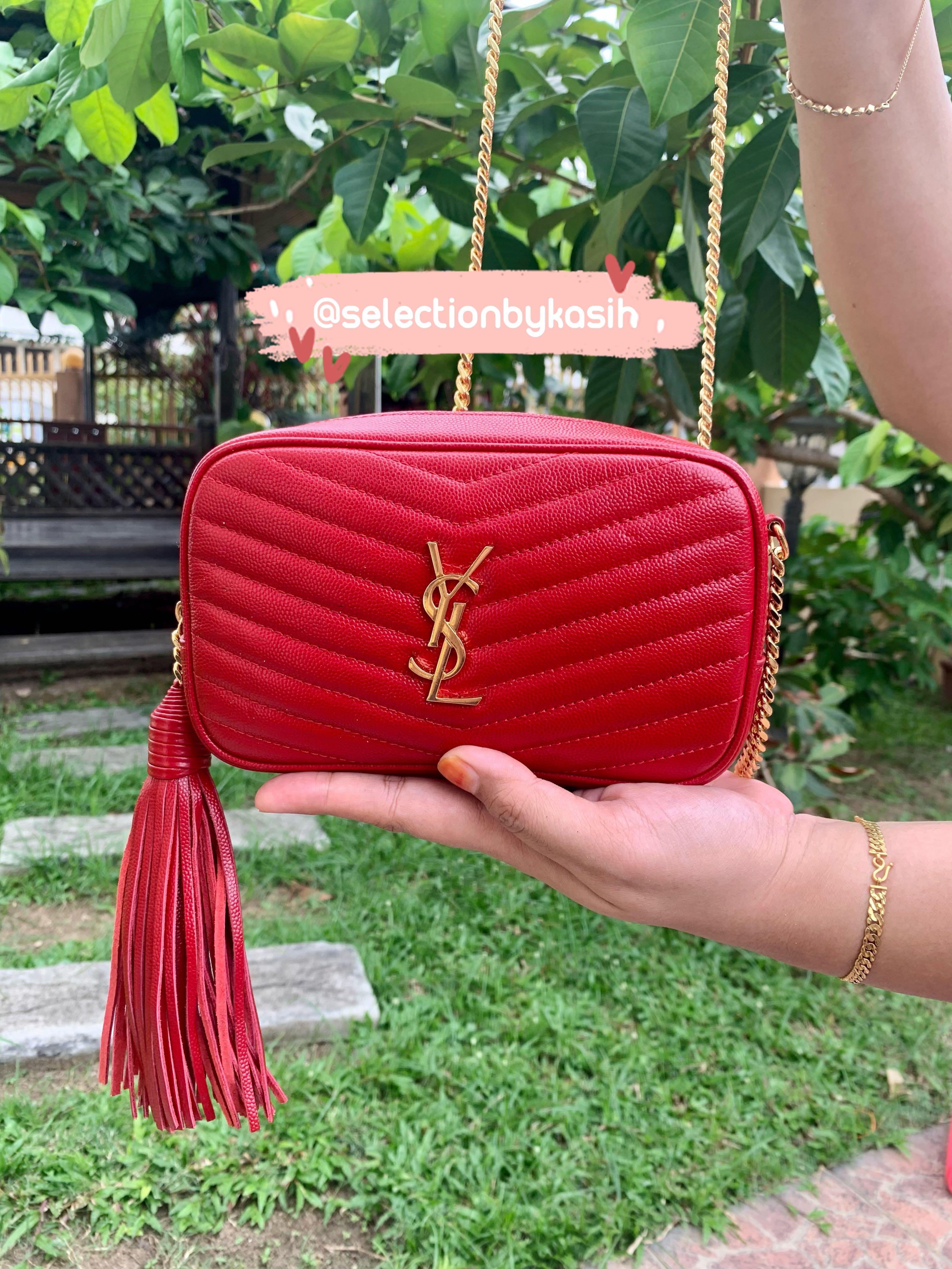 YSL Saint Laurent Monogram Lou Camera Tassel Cross Body Bag