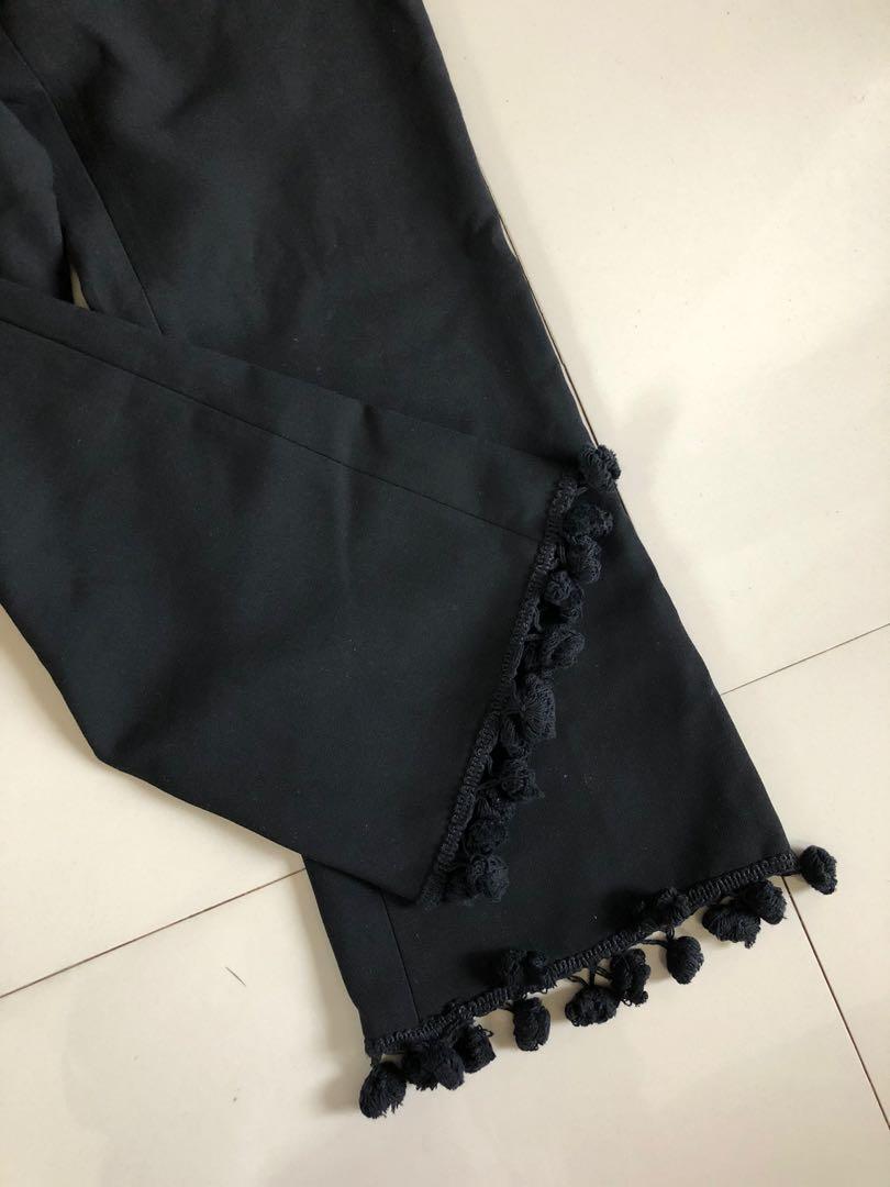 Zara black tassel pants