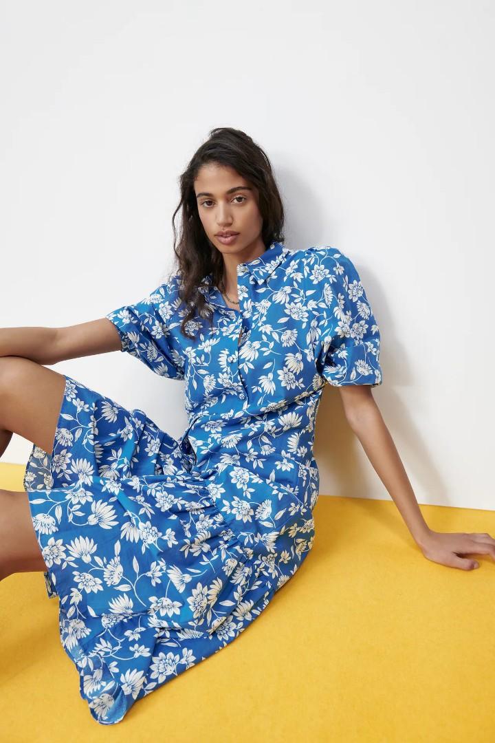 Zara Blue Floral Print Ruffled Midi Dress w Puffed Sleeves, Women's Fashion, Dresses & Sets, Dresses on Carousell Zara Blue Floral Print Ruffled Midi Dress w Puffed Sleeves, Women's Fashion, Dresses & Sets, Dresses on Carousell