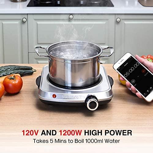 💥💥711_401 SUNAVO Electric Infrared Burner, 1200W Ceramic Glass Hot Plate,  6 Power Levels Stainless Steel Single Burner for Kitchen Camping RV and  More Silver💥💥, TV u0026 Home Appliances, Kitchen Appliances, BBQ, Grills