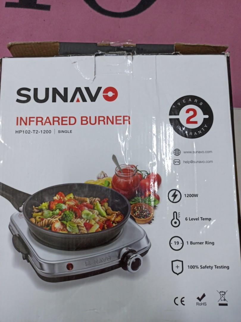 💥💥711_401 SUNAVO Electric Infrared Burner, 1200W Ceramic Glass Hot Plate,  6 Power Levels Stainless Steel Single Burner for Kitchen Camping RV and  More Silver💥💥, TV u0026 Home Appliances, Kitchen Appliances, BBQ, Grills