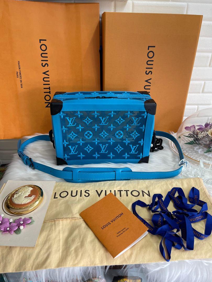Louis Vuitton Soft Trunk Monogram Mesh Turquoise in Mesh/Leather with Matte  Black-tone - US