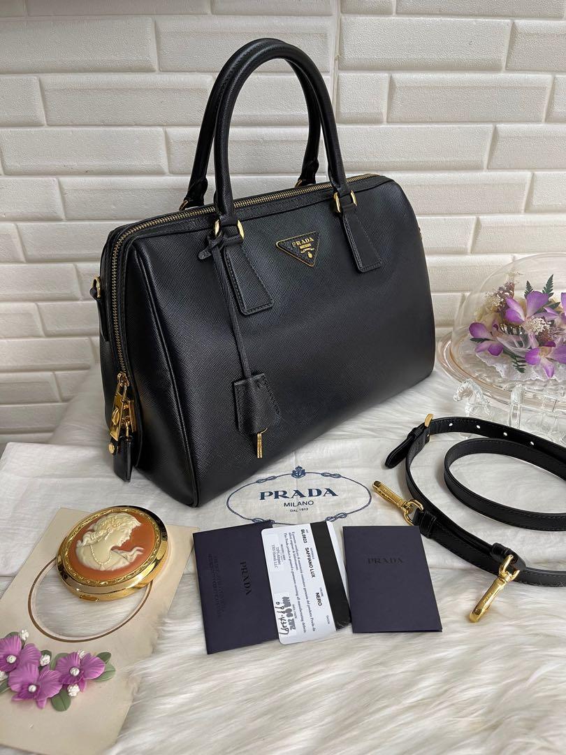 AUTHENTIC Prada Saffiano Lux Bowler Leather Bag