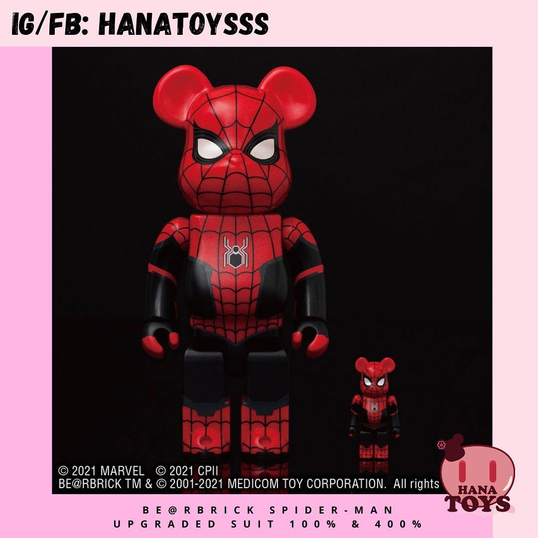 BEARBRICK SPIDER-MAN UPGRADED SUIT 4+1, 興趣及遊戲, 玩具