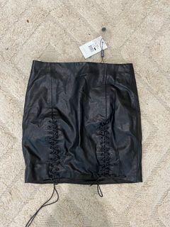 Black leather skirt