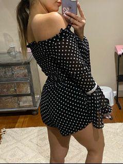 Black off shoulder playsuit